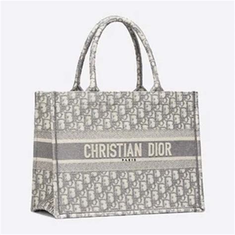 small gray dior book tote with dior oblique embroidery|Dior oblique book tote authenticity.